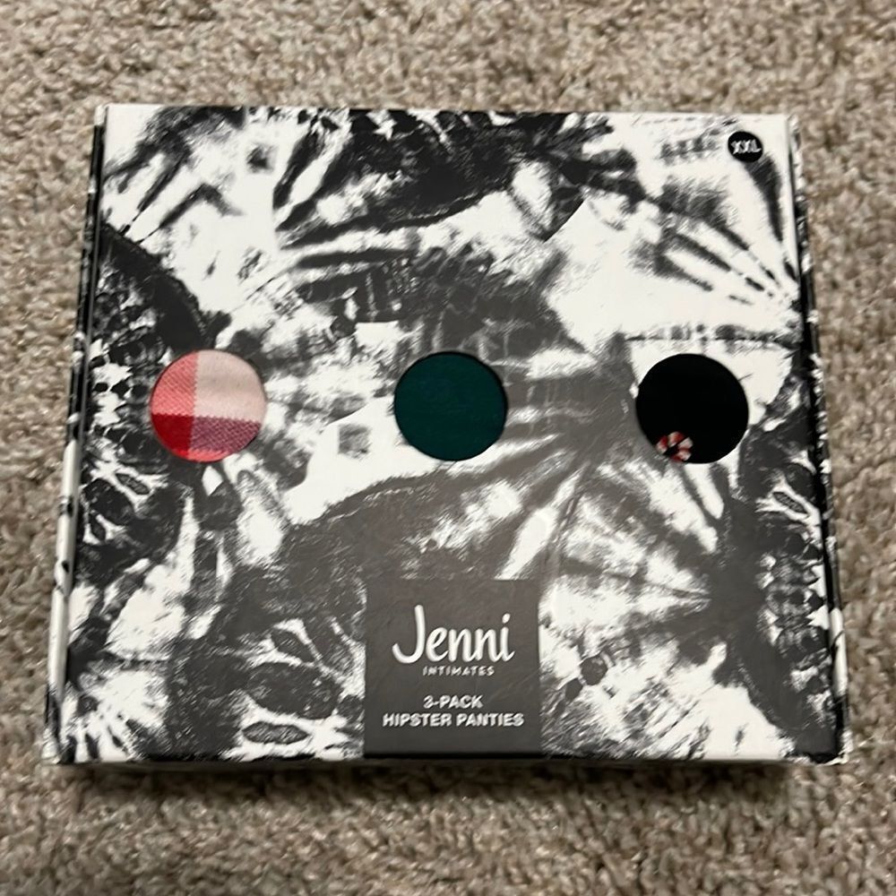 NIP- Jenni Intimates- L & XXL. 3 Pack Hipster Panties. Holiday Themed